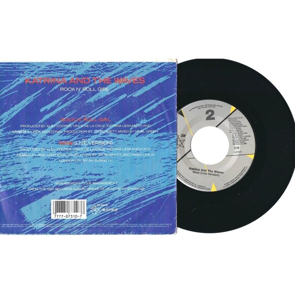 Katrina & The Waves 45 RPM PS - Rock 'n' Roll Girl / Rene (Live) - SBK VG - Picture 2 of 2
